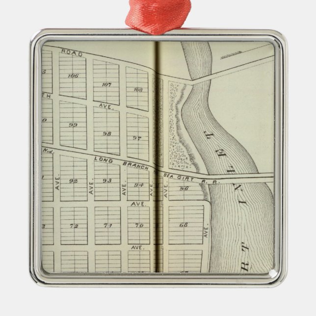 Sea Girt and Spring Lake Beach, Monmouth County Metal Ornament (Front)