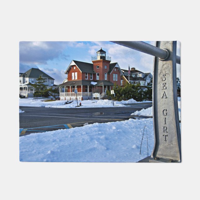 Sea Girt Lighthouse, New Jersey Door Mat (Front)
