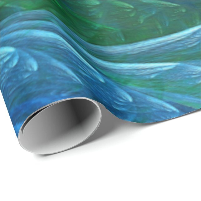 Sea Glass 3D Abstract Wrapping Paper (Roll Corner)