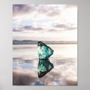 Sea glass at sunset photo print
