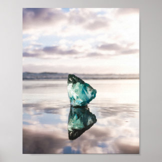 Sea glass at sunset photo print