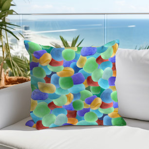 Sea Glass Beach Coastal Summer Cushion