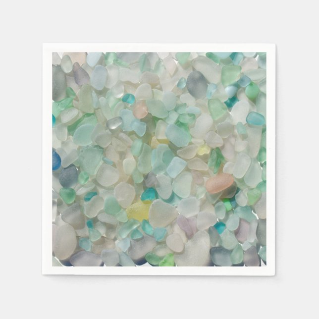 Sea glass, beach glass art photo napkins (Front)