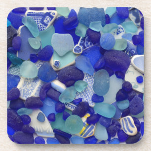Sea glass, beach glass, blue aqua photo coasters