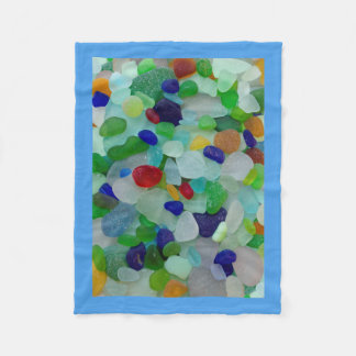 Sea glass, beach glass darker colours fleece blanket