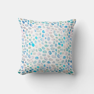 Sea Glass Beach Throw Pillow