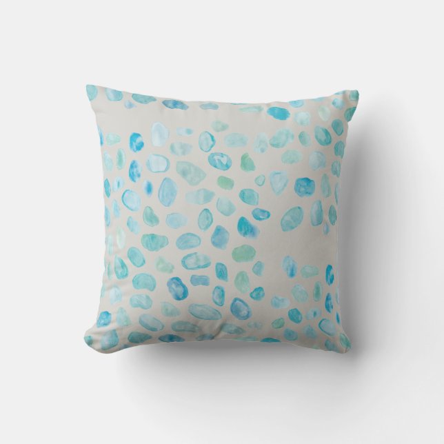 Sea Glass Beach Throw Pillow (Front)
