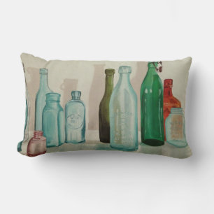 Sea Glass Bottles Lumbar Cushion