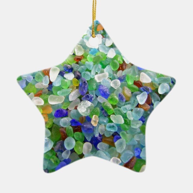 Sea Glass Ceramic Ornament (Front)
