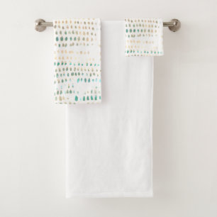 Sea Glass Coastal Boho Bath Towel Set