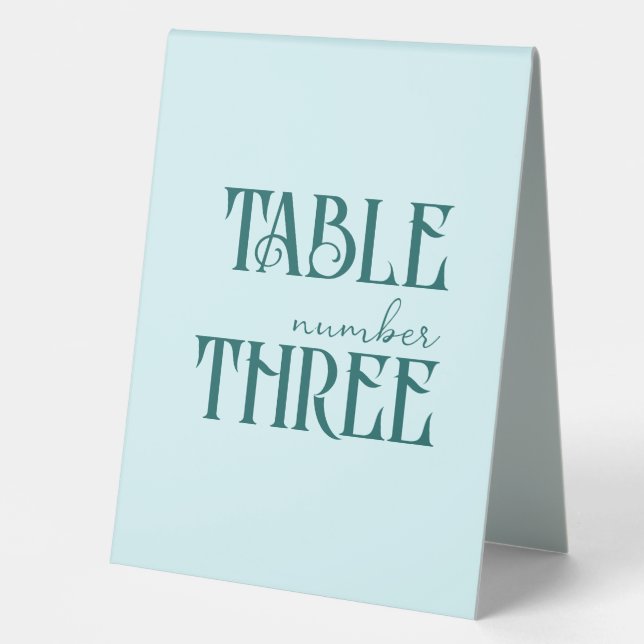 Sea Glass Coastal Unique Table Number (Front)