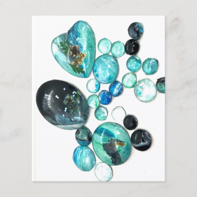 Sea glass colours flowers and bling  (Front)