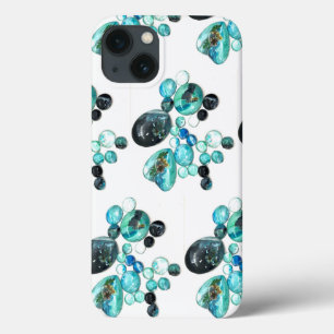 Sea glass colours flowers and bling  iPhone 13 case