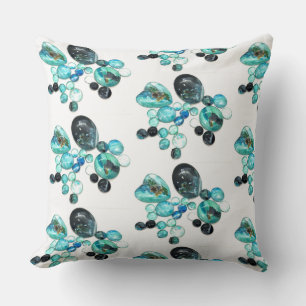 Sea glass colours flowers and bling  cushion