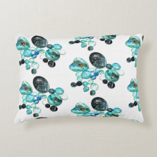 Sea glass colours flowers and bling  decorative cushion