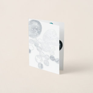 Sea glass colours flowers and bling foil card