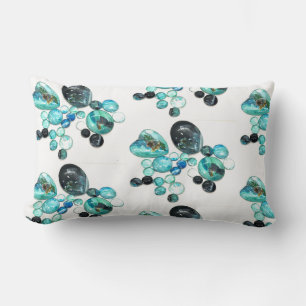 Sea glass colours flowers and bling lumbar cushion
