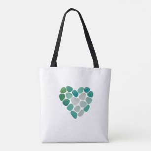 sea glass design tote bag
