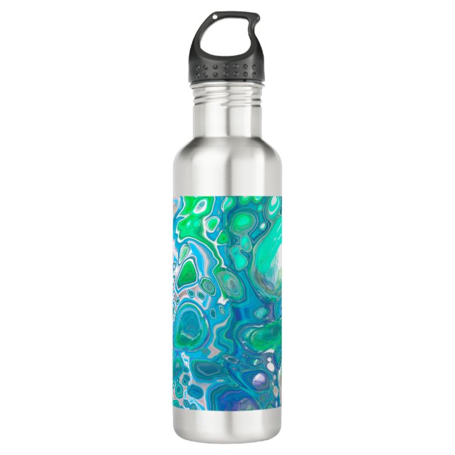 Sea Glass Digital Abstract Art  710 Ml Water Bottle (Front)