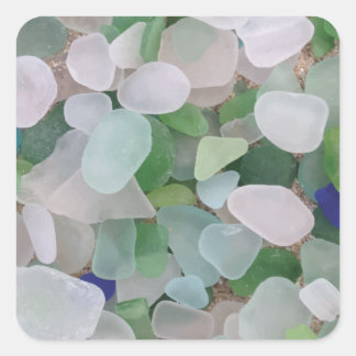 Sea glass from the ocean square sticker