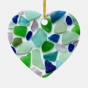 Sea Glass Heart Mother's Day Ornament