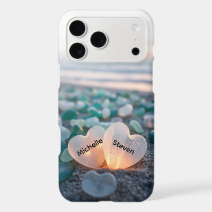 Sea Glass Hearts Beach Couple Personalised Name