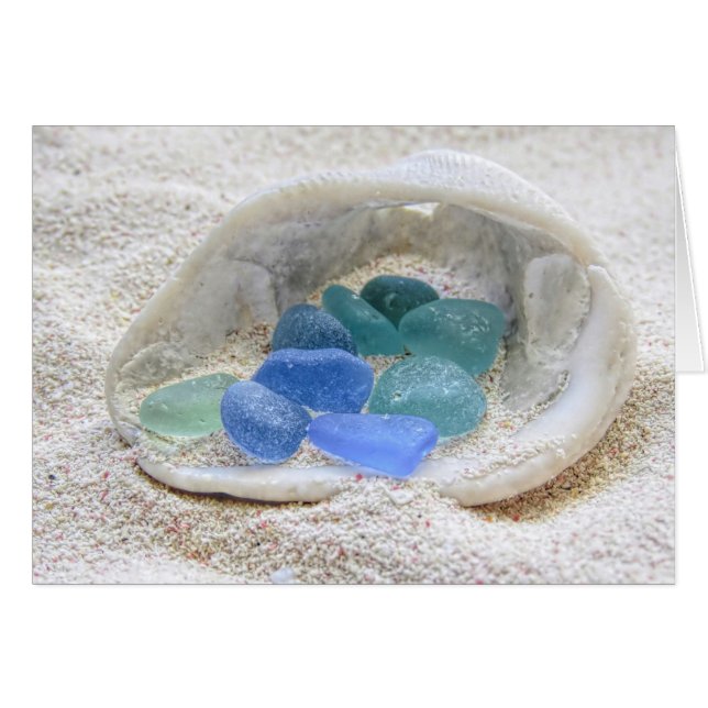 Sea glass in light blues (Front Horizontal)