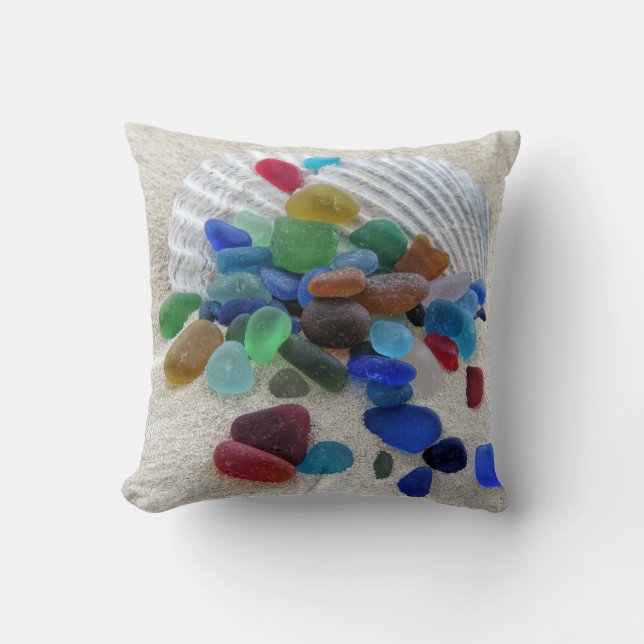 Sea glass in many colours - pillow (Front)