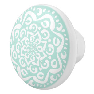 Sea Glass Mandala Ceramic Knob