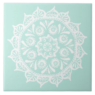 Sea Glass Mandala Ceramic Tile