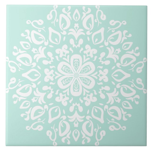 Sea Glass Mandala Ceramic Tile (Front)