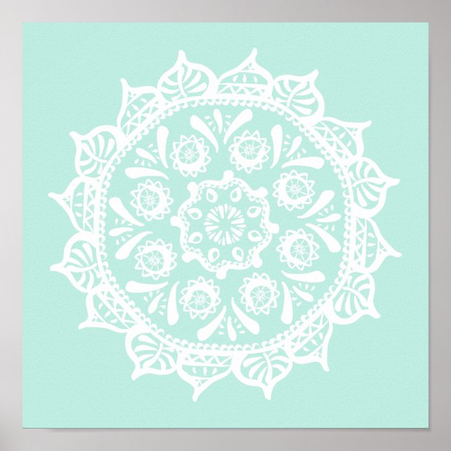 Sea Glass Mandala Poster (Front)
