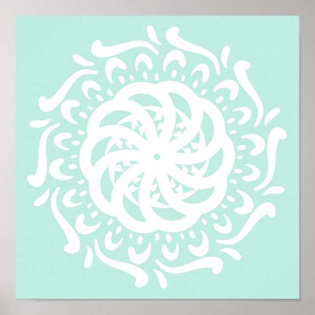 Sea Glass Mandala Poster (Front)