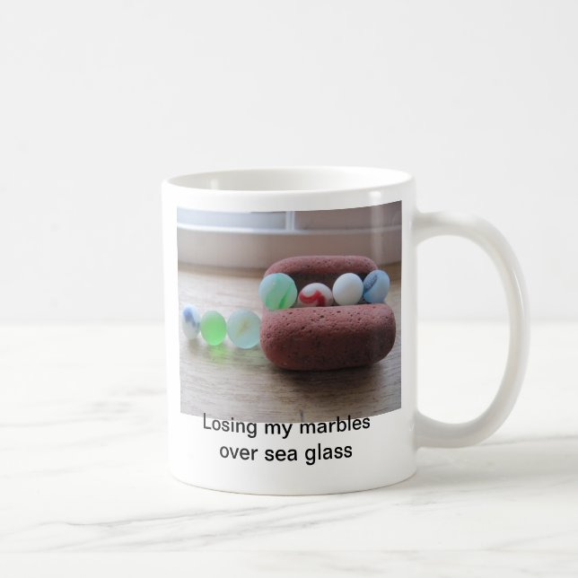 Sea glass marbles coffee mug (Right)