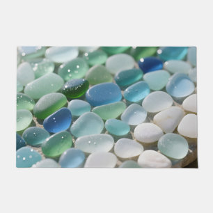 Sea Glass Mosaic Ocean Blues Tranquil Doormat