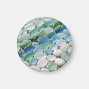 Sea Glass Mosaic Ocean Blues Tranquil Magnet