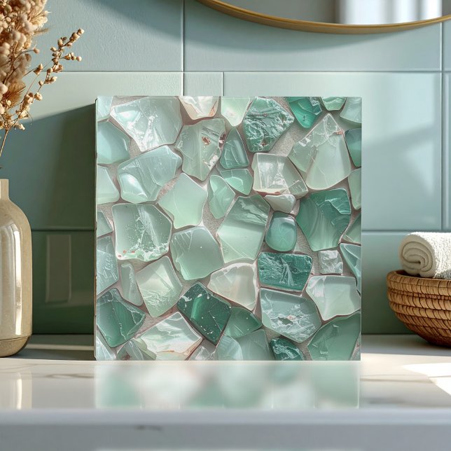 Sea Glass Mosaic Sea Foam Green ID1183 Ceramic Tile (Creator Uploaded)