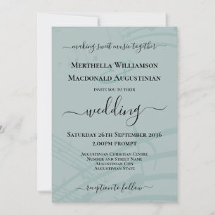 Sea Glass Music Notes Photo Wedding Invitation