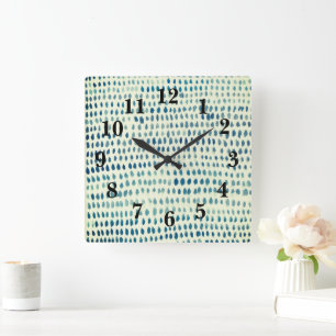Sea Glass Pebble Painting Beach Texture Pattern Sq Square Wall Clock