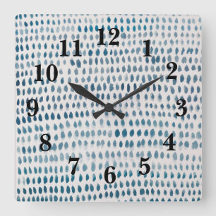 Sea Glass Pebble Painting Beach Texture Pattern Sq Square Wall Clock