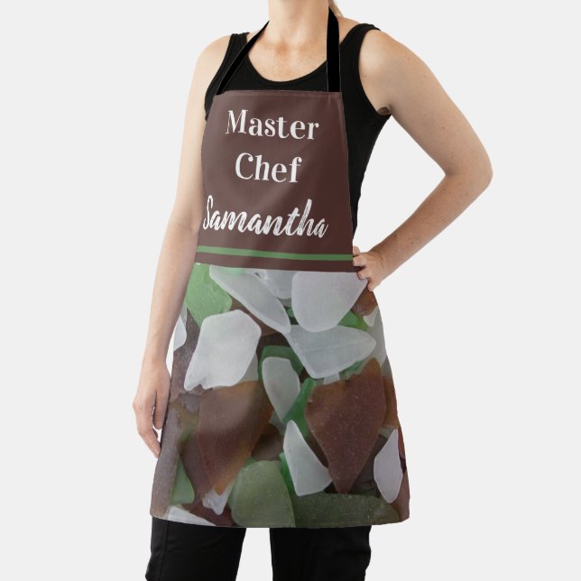 Sea Glass Photo Ocean Treasures Master Chef Apron (Insitu)