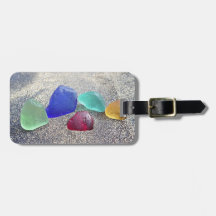 Sea glass rainbow at the sand