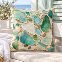 Sea Glass Scatter Throw Pillow