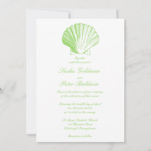Sea Glass Sea Shells Wedding Invitation