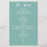 Sea Glass Seahorse Beach Wedding Menu<br><div class="desc">Our menu card is an ideal decoration piece for any beach-style wedding celebration. With a subtle sea glass theme and delicate seahorse detail,  this menu card will introduce a beautiful ocean spirit to your event. Get your guests inspired and enjoyed with our delightful and beachy menu card!</div>