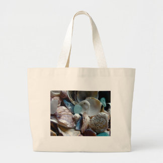 Sea Glass Shell Collected Large Tote Bag