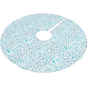 Sea Glass Turquoise Pattern Coastal Pebble Brushed Polyester Tree Skirt
