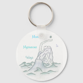Sea Goddess Holding Moon, Waves Key Ring