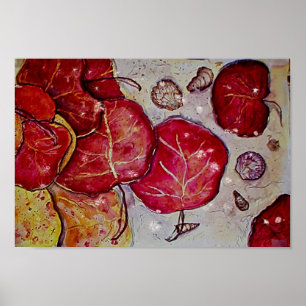 Sea Grape Leaves Poster