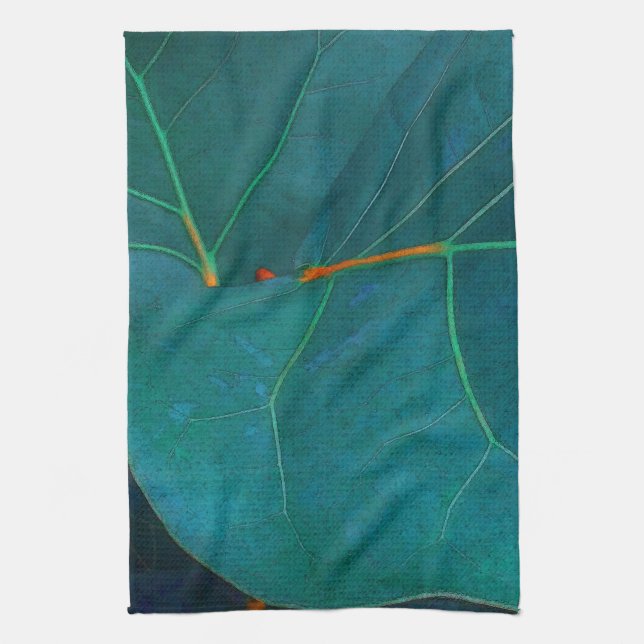 Sea Grape Leaves Tea Towel (Vertical)